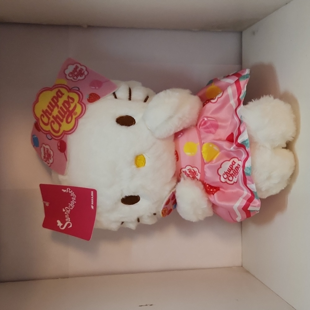 Hello Kitty Chupa Chups Pink Yellow & White Plush